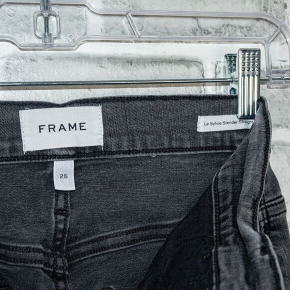 FRAME denim Le Sylvie Slender Staight Jeans Octavia Drive size 25 - Picture 2 of 10